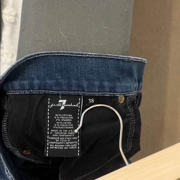 7 For All Mankind Luxe Performance Carsen Men's Indigo Straight Jeans - Picture 4 of 7